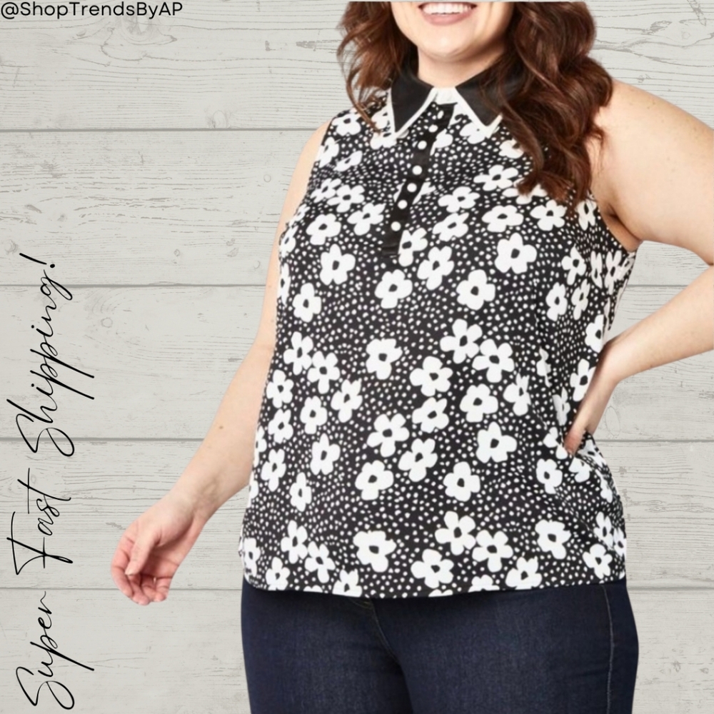 Modcloth Twice the Delight Floral Sleeveless Top